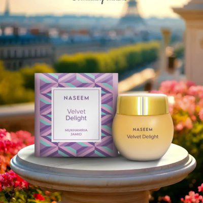 مخمریه جامد velvet delightبرند نسیم ساخت کشور امارات حجم 25 گرم